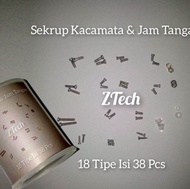BAUT SEKRUP MUR NOSEPAD KACAMATA BAUD PENYANGGA FRAME KACAMATA ISI 36PCS 18 TIPE