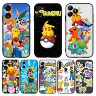 TPU black compatible protective case 【J-5】Anime Cartoon Pokemon Pikachu for OPPO A57E A58 A58X A59F1