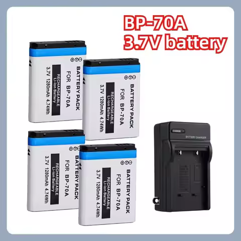 BP-70A 3.7V 1280mAH Battery Suitable for Samsung Cameras ES65 ES70 ES75 ES80 PL80 PL90 PL110 PL20 PL