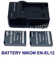 EN-EL12 \ ENEL12 แบตเตอรี่ \ แท่นชาร์จ \ แบตเตอรี่พร้อมแท่นชาร์จสำหรับกล้องนิคอน Battery \ Charger \