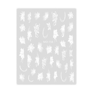 5D Embossed White Flower Sticker, 5D Embossed Flower Sticker Decal