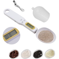 Electronic Weighing Spoon, 0.1-500g White Digital Food Measuring Scoop Spoon Scale High Precision Gr