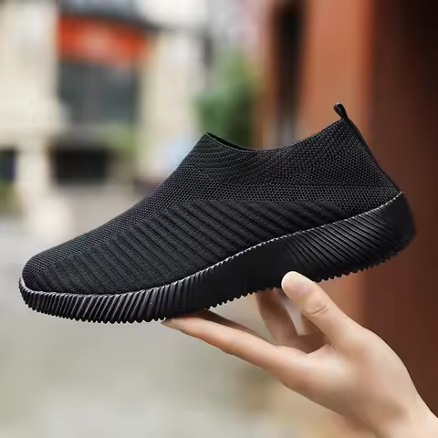 Customizable Women Vulcanized Shoes Women Sneakers Slip On Flats Shoes