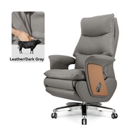 KOOXJEANS Leather Boss Chair [SH306] Business Leather Office Study Reclinable Comfortable Computer Chair Light Luxury Backrest Executive Chair