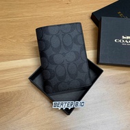 Ví Coach Đựng Passport Case In Signature Canvas Chính Hãng - F93518