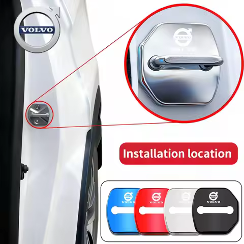 For Volvo 4Pcs Stainless Steel Car Door Lock Buckle Protection Cover For Volvo XC90 V90 V60 XC60 V40
