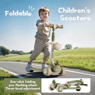 MKBK Scooter Skuter Adjustable and Foldable Kids Scooter For Kid Cartoon Tri Flash Wheels with LED L