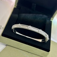 【High version 1: 1】Vca 18k white gold narrow version of the kaleidograph bracelet women light luxury