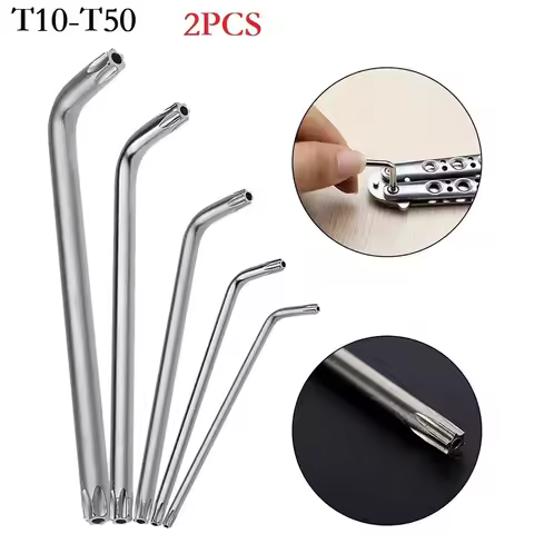 2pcs/Set Hex Wrench T10/T15/T20/T25/T30 Double-End 2-Way Torx Screwdriver Spanner Wrench Car Machine