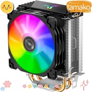 TAMAKO CPU Cooler, 2 Heat Pipe Tower Light Effect PC Radiator,  Cpu Cooling Fan 9cm Fan  Colorful  Air Cooler for Intel 1151 AMD AM4