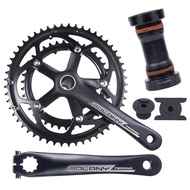 BOLANY 170mm Bike Crankset Hollow Integrated Double Speed Round Chainring 130BCD 8S/9S Fit for Road 