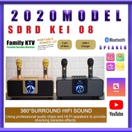 K08 / SDRD SD-309 Wireless Bluetooth Dual Microphone Karaoke Portable 3D Stereo Speaker USB