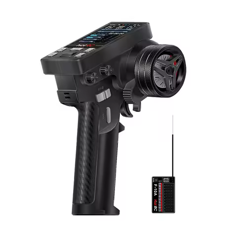 HotRC CT-10B Channel Color Screen Remote Control With Metal Handwheel 2.4g10CH Receiver For Climbing