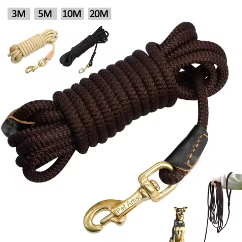 Strong 3/5/10/20M Dog Tracking Leash Long Line Training Leashes Pet Lunge Rein Leads Recall Obedienc