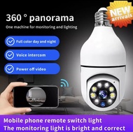 【360° panorama】camera cctv camera for home wireless with voice light bulb camera night vision 1080p hd ip camera with voice connect to cellphone 360° rotation two-way intercom Remote monitoring mini camera IP Security Cameras wifi camera