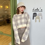 LULUS [A01210950] Y Checkerboard Knitted Short Top 3 Colors 1202