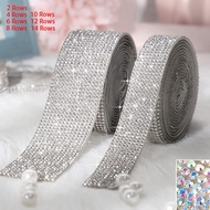 1 Yard/Roll DIY Self-Adhesive Crystal Diamond Ribbon Drill Strip For Clothing Car Phone Wedding Decoration Sticker Rhinestones