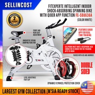 SellinCost FitExperte USA SPEC Spinning Bike Exercise with Qiber App Fully WHEEL COVERED 8kg FlyWhee