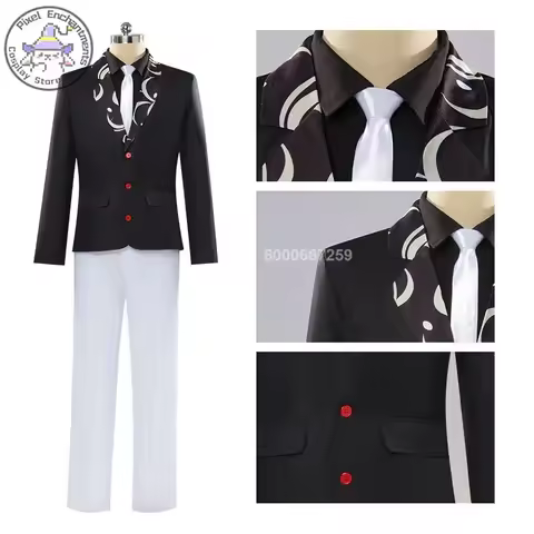 Kibutsuji Muzan Demon King Cosplay Anime Kimetsu No Yaiba Costume Uniform Hat Wig Suit Halloween Par