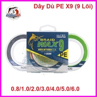 Dây Dù Câu Cá PE X9 BRAID WAX 9 Cá Kiếm Nhiều Màu 100M Lõi Siêu Bền Mềm Mượt...