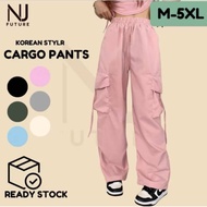 14Colors Ready StockWomen korean street cargo pants seluar perempuan korean street wide tube drawstr