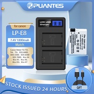 PUANTES LP-E8/E8 Camera Battery + 2 Slot USB LCD Charger for Canon Canon EOS 550D / EOS 600D / EOS 6