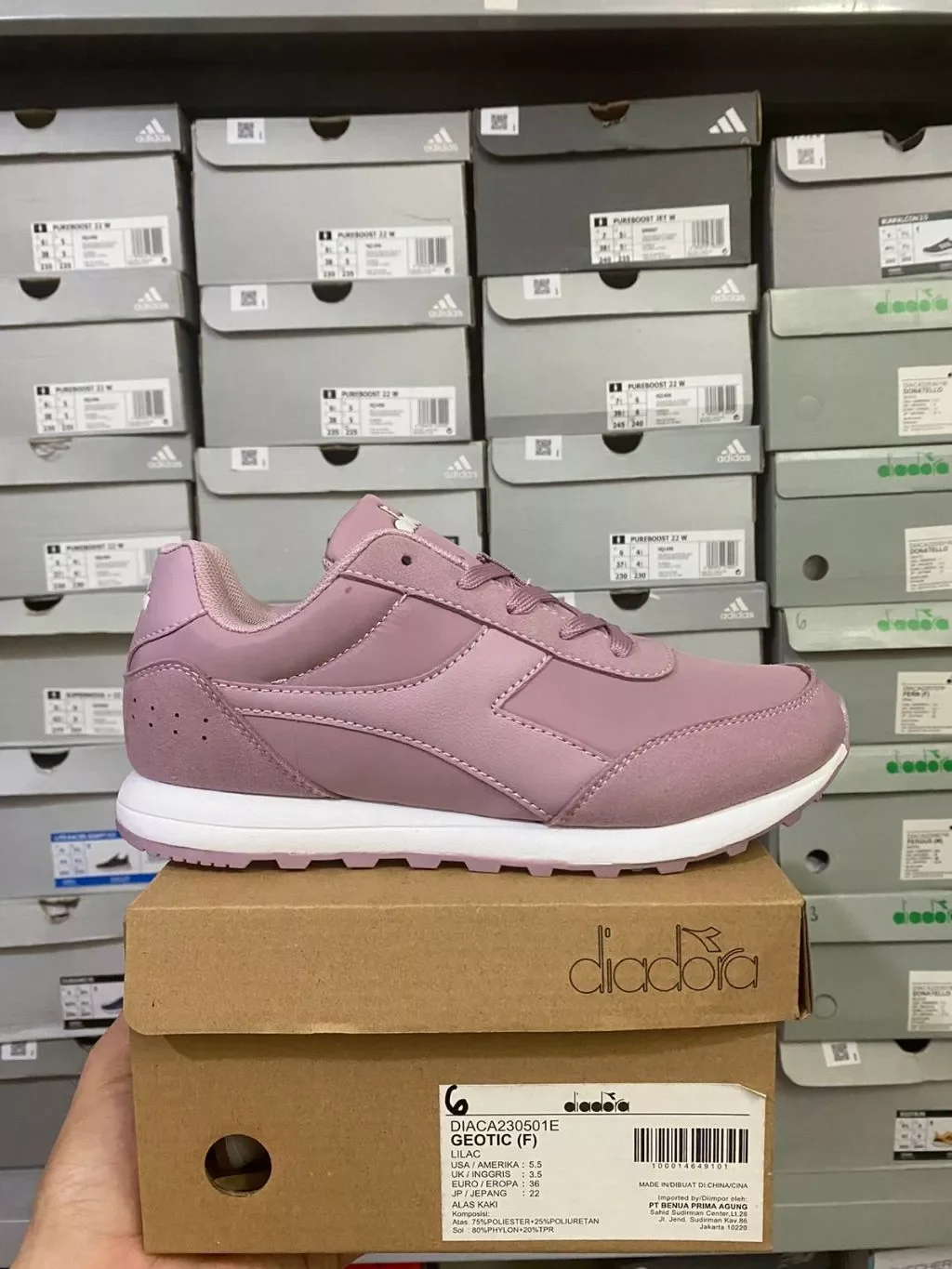 Sepatu Sneakers Wanita Sepatu Running Wanita Diadora Geotic Lilac DIACA230501E