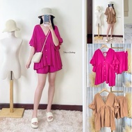 7days Clothing-2-Piece Set Oversized Shirt + Shorts