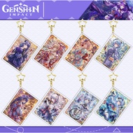 Ellen Genshin Impact Keychain Anime Keyring Acrylic Cute Bag Pendant Cartoon Raiden Ei Ayaka Yae Key Chain Gifts