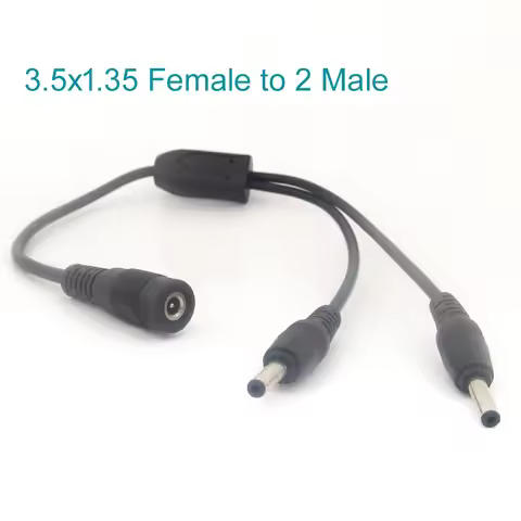 1pc 30cm / 1ft DC Power Splitter Cable DC 3.5x1.35mm Female to 2pcs Male Cord Cable