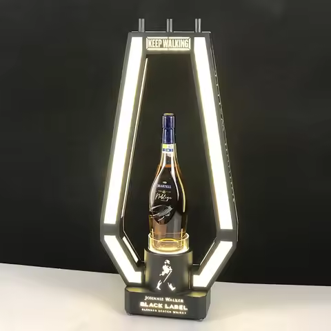 Metal Luxury Johnnie Whisky Cold fireworks Walker Champagne Liquor Bottle Holder Stand Led Whiskey B