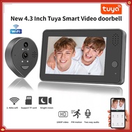 Tuya WiFi video doorbell peep camera doorbell 1080P 4.3-inch LCD display home safety bidirectional audio doorbell