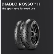 TYRE TAYAR PIRELLI DIABLO ROSSO 2 DIABLO ROSSO II ROSSO - 2 TYRE 120/70-17 160/60-17 (TAHUN - 2024) 