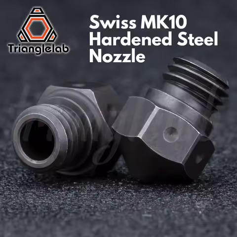 Trianglelab Swiss MK10 Hardened steel Nozzle PTFE for Micro Swiss Hotend M7 Thread Wanhao FlashForge