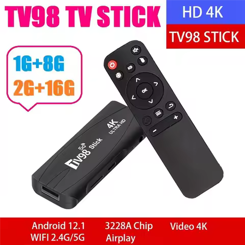 T09C-TV98 TV STICK 2G+16G Android12.1 2.4G 5G WiFi Android Smart TV BOX 4K 60Fps Set Top Box