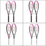 Wilson Clash 100L V2 รacket Tennis Racquet Professional Match Tennis Racquet สีเทาชมพู ทรงกลม น้ำหนั