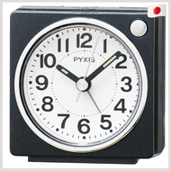 Seiko Clock PYXIS NR449K, alarm clock, desk clock, analog, black metallic, 65×64×38mm