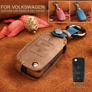 Leather Key Case Cover For VW Jetta MK6/MK5 POLO Golf GTI Beetle Passat Tiguan Bora Skoda Fabia Octavia seat Leon Altea Ibiza