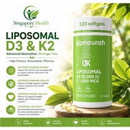 【SG】UpNourish Liposomal Vitamin D3 50000 IU (Vitamina D3 de 50000) with 1000 mcg Vitamin K, High Dos