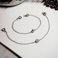 雷諾曼之錨 - 瑞典天鐵小雛菊極簡手鍊 - 醫療鋼 / 鎳鐵隕石