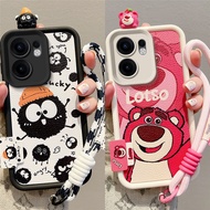 For Realme 14 Pro Plus 12 12X 9i 7i 7 5 5i 5s 6i Note 60 50 Phone Case 3D Kuromi Bear Toy With Strap