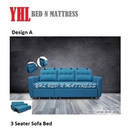 YHL 3 Seater Sofa / Sofa Bed (More Than 10 Colors For Selection)