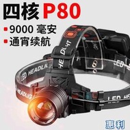 天火P80頭燈強光充電超亮頭戴式變焦夜釣超長續航戶外led