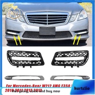 [kurtclio.sg]Front Bumper Fog Light Grille Cover Chrome Trim Molding Kits Parts Accessories for Mercedes-Benz W212 AMG 2010-2013 2128851753 2128852174