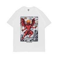 Satanic Metal t-shirt Men's Distro t-shirt WhiteWanita SIXCISSORS 666 TWOSWORDS