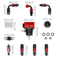 For 7MGTE MKIII with Hose Line Fittings Oil 100psi Gauge Universal Adjustable FPR AN6 Fitting EFI Fu