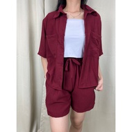 BestStore - Set Tara / Setelan Crincle / Setelan Crop Top / Setelan Kemeja Pocket / Setelan Kekinian