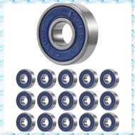 [R Q M U] 16Pcs Professional Frictionless ABEC 9 Skateboard Roller Wheels High  Shafts Bearing Steel