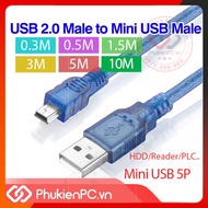 USB to Mini USB cable size 30cm 50cm 1.5M 3M 5M 10M for cameras, memory card readers, PLCs, electron