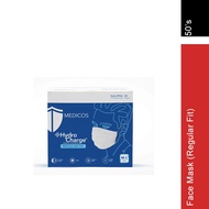 MEDICOS HYDROCHARGE 4PLY FACE MASK 50'S (REGULAR FIT - M/ L SIZE) -SWISS WHITE